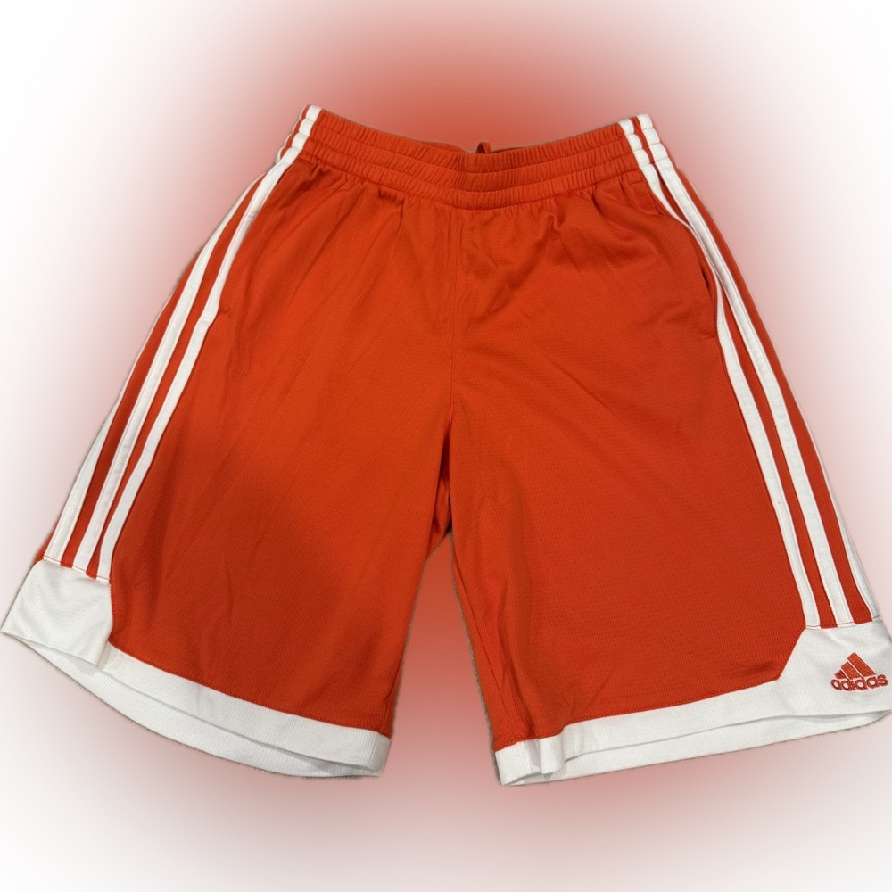 adidas Boy’s Orange and White Athletic Shorts